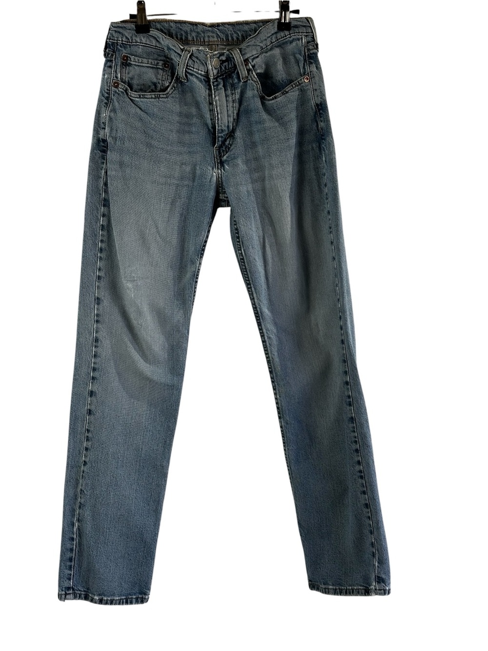 Levi’s 514 Straight Fit Light Wash Y2K Denim Jeans Men’s W31 L32 Distressed Hem